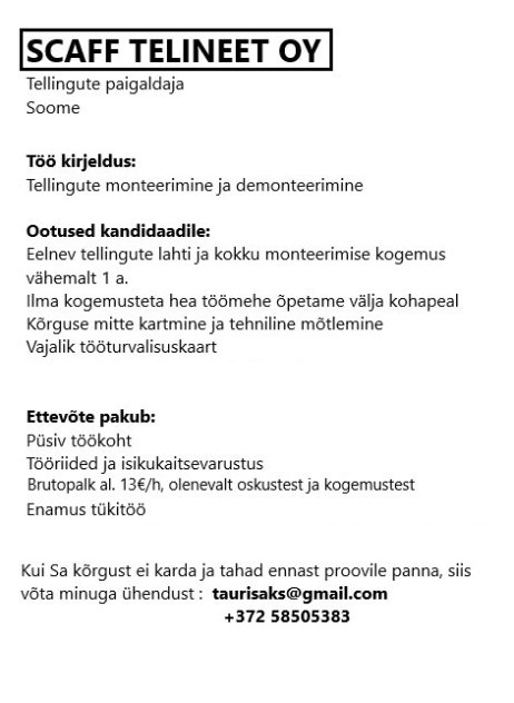 Tellingute paigaldaja Soome